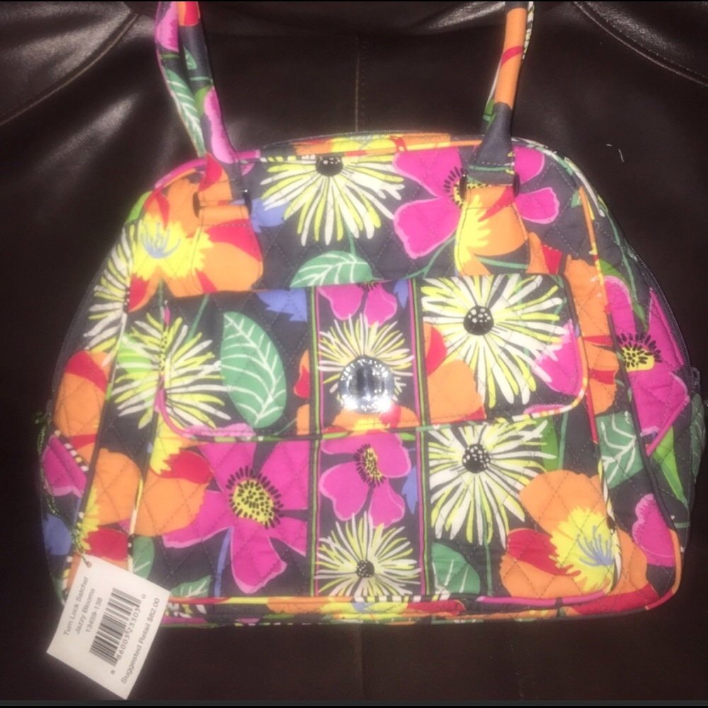 Turn Lock Satchel JAZZY BLOOMS